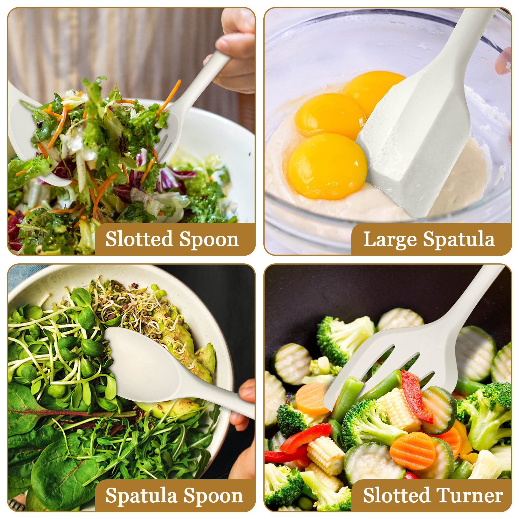 LIANYU solid spoon ready for mixing, stirring, and serving.