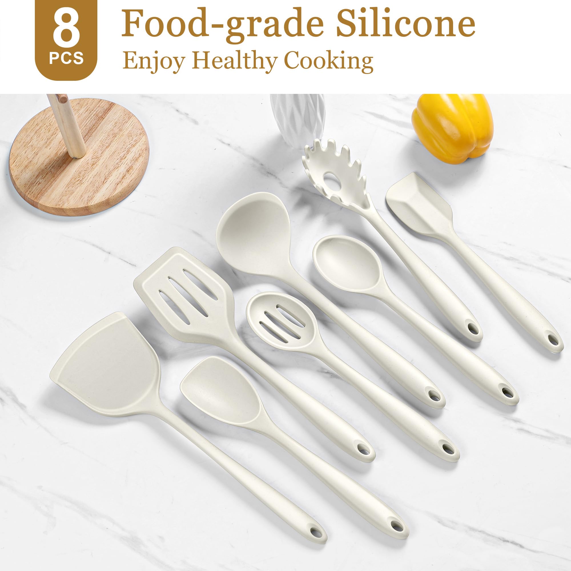 LIANYU solid turner with stainless core, sturdy and flexible for flipping ingredients.