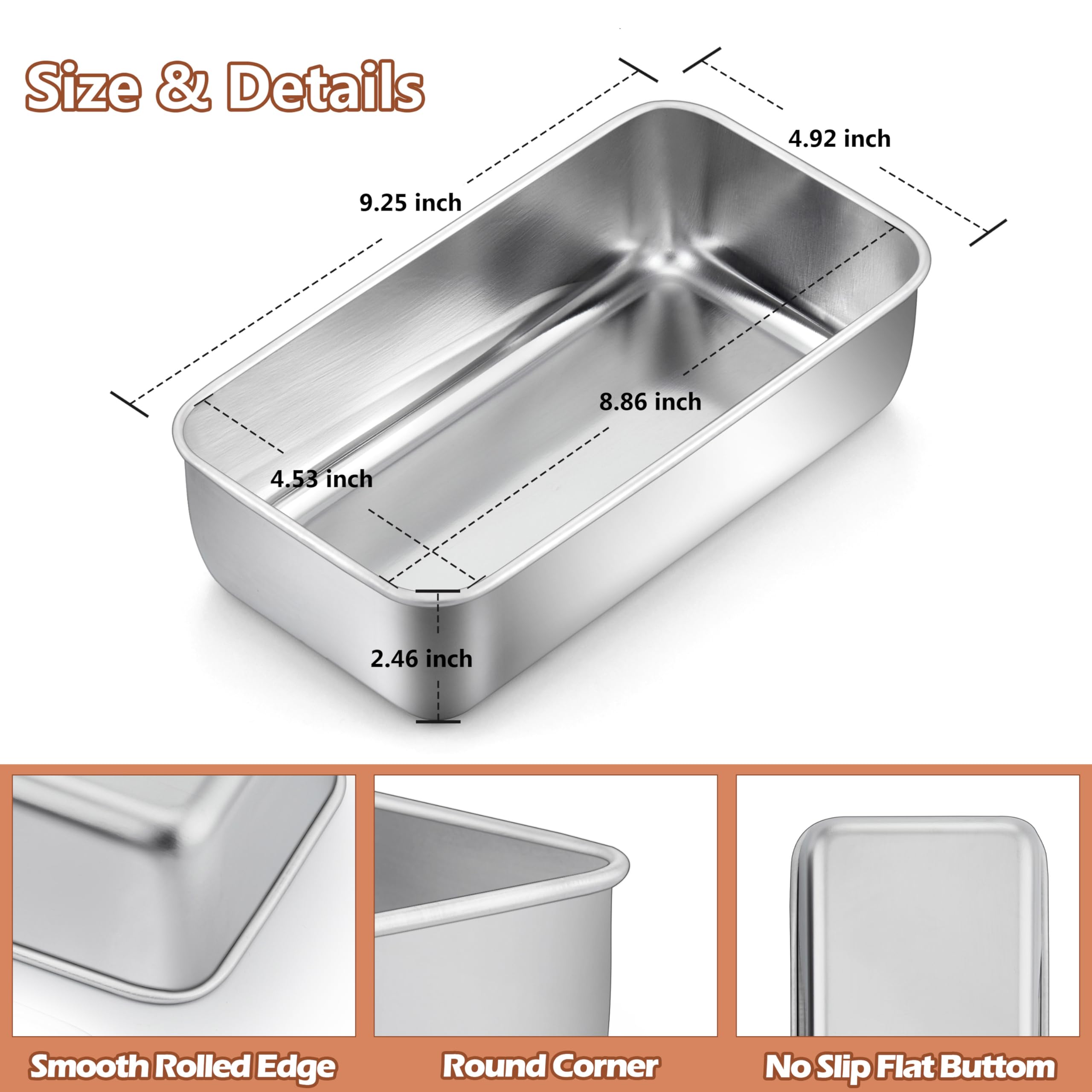 lianyu stainless steel meatloaf pan for durable daily use