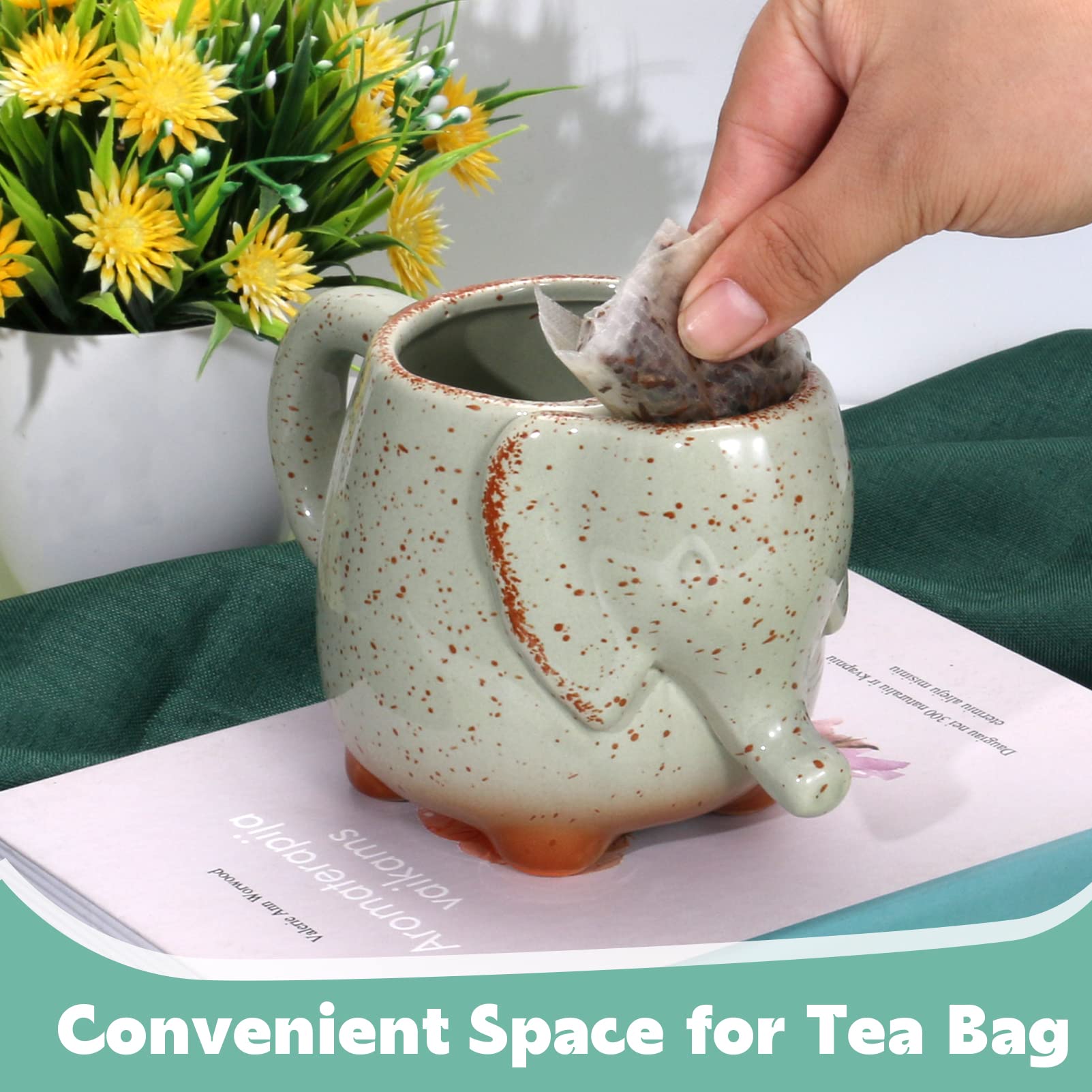 LIAVOEIZ mug features an ergonomic handle that stays cool in hand.