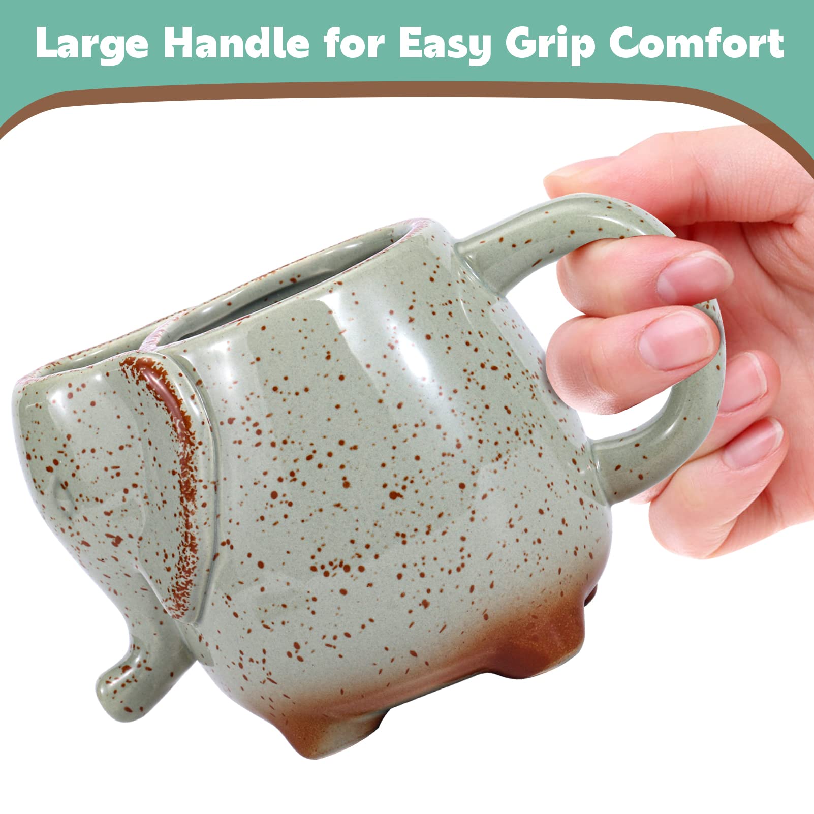 LIAVOEIZ tea mug with a tea bag holder head keeps tea bags tidy during brew.