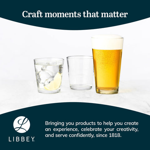 Libbey 1639HT Duratuff glass offers clear clarity for cocktails, water, and soda.