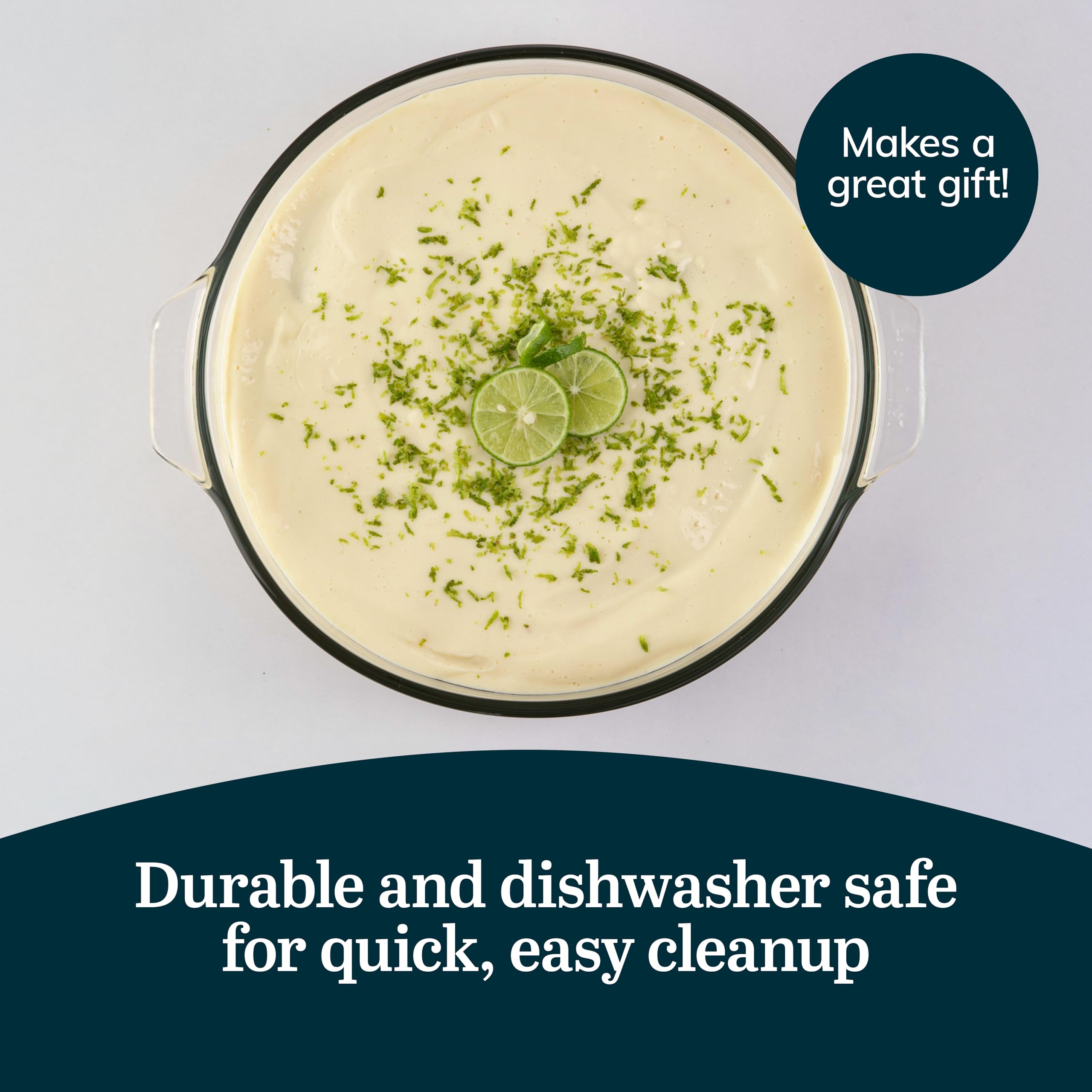 Libbey Baker's Basics dish going into the dishwasher for easy cleanup.