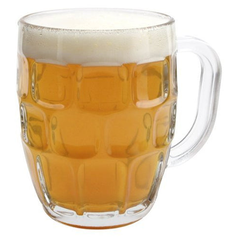 Libbey Dimple Stein beer mug with dimple pattern for a comfortable grip.