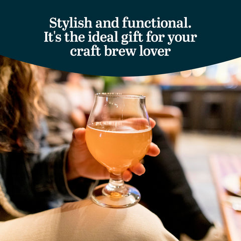 Libbey lead-free dishwasher-safe beer glass for easy cleanup.