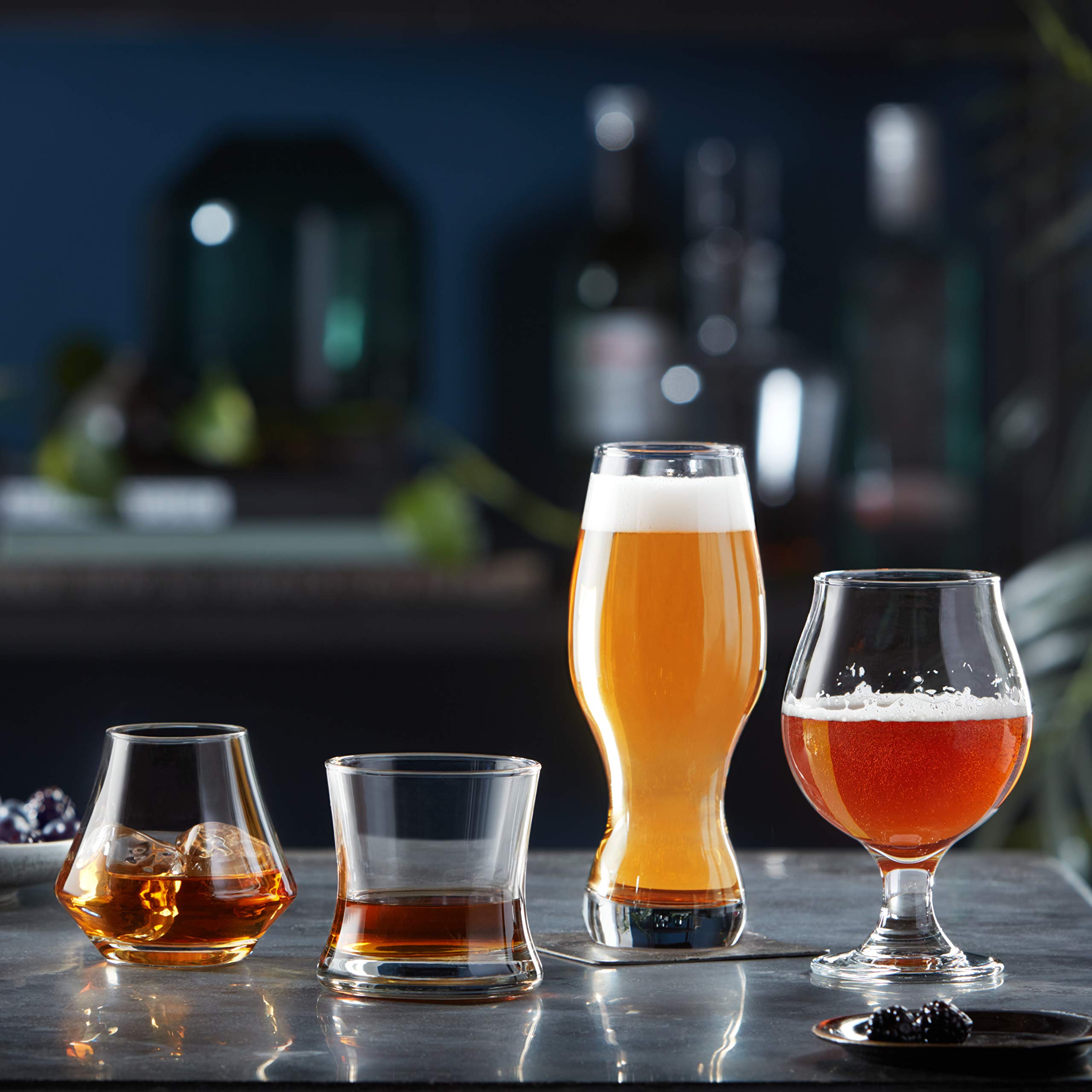 Libbey beer glass with heat-shield stem protects hands during tasting.