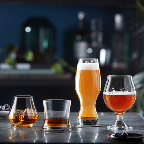 Libbey beer glass with heat-shield stem protects hands during tasting.