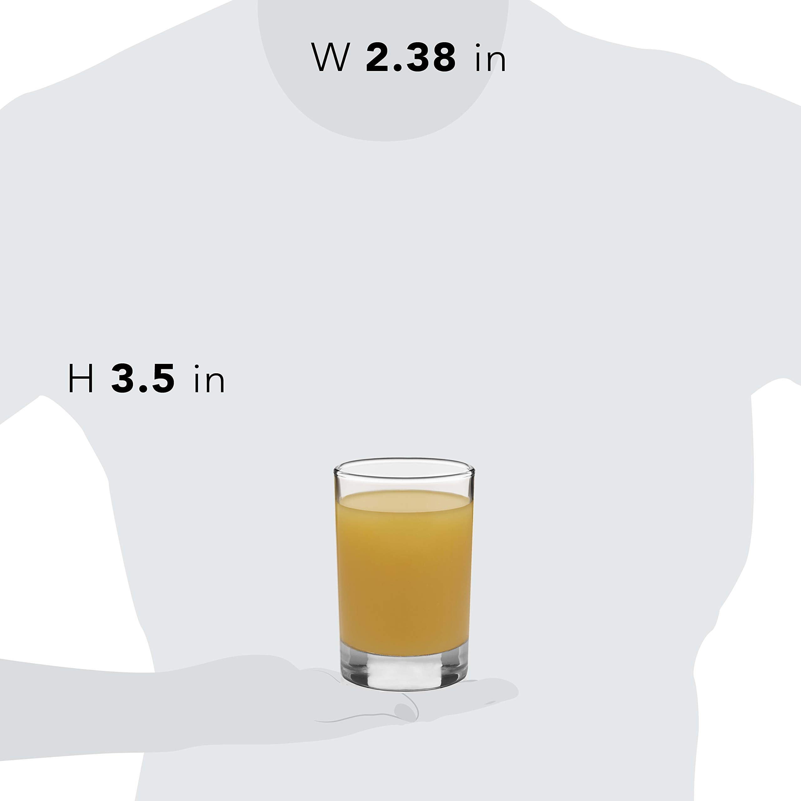 Libbey clear juice glass angled view suitable for casual setups.