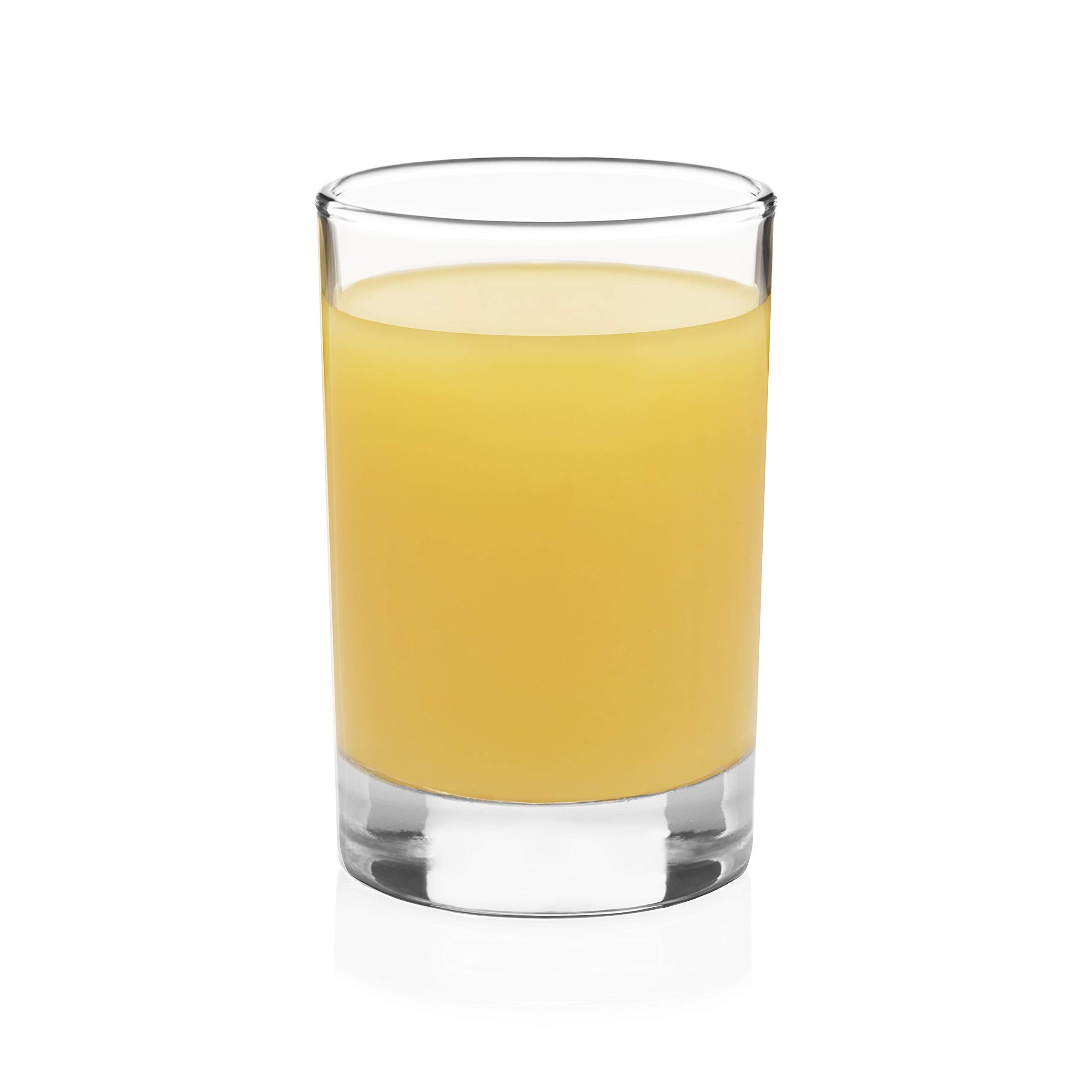 Libbey heavy base juice glass closeup emphasizes stability.