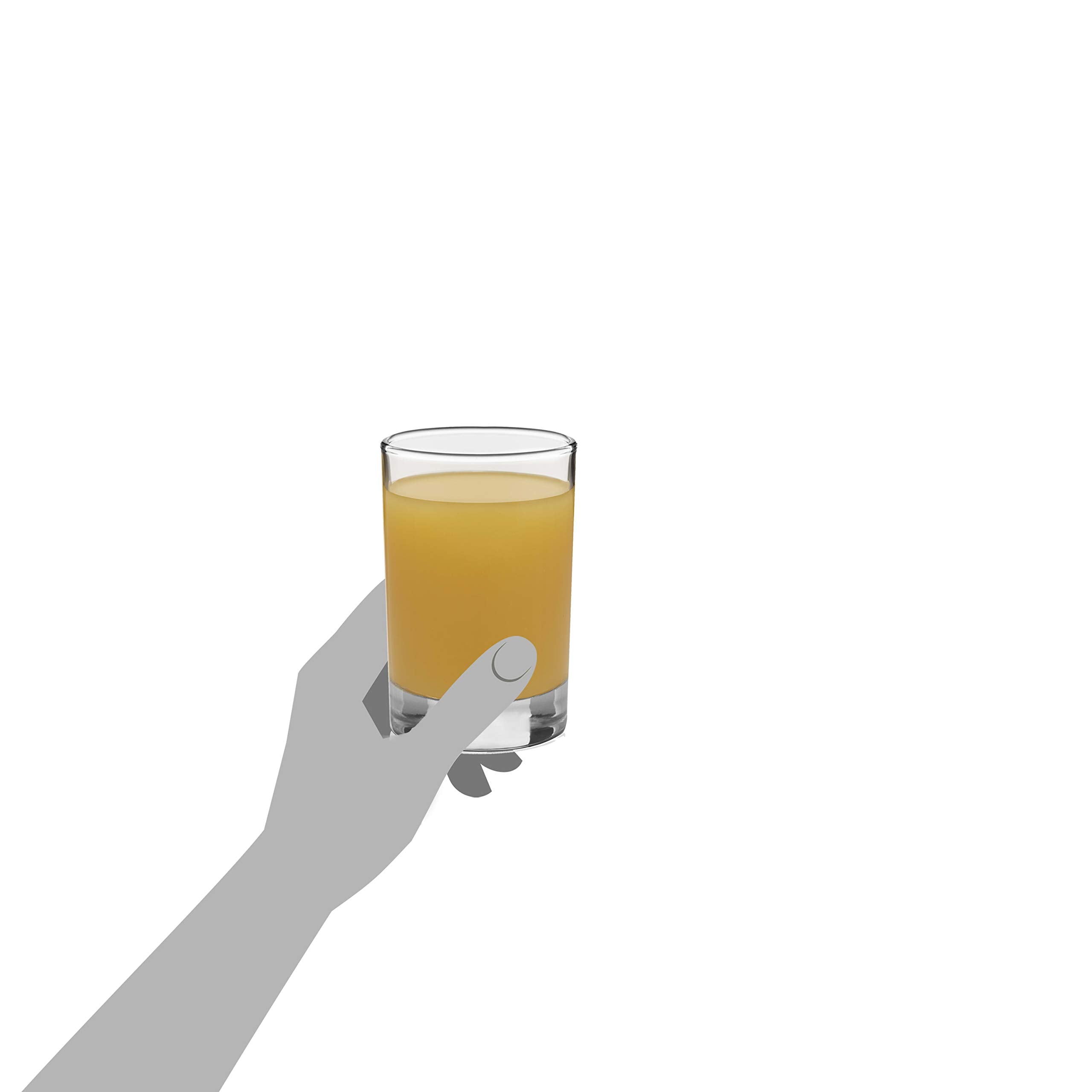 Libbey juice glass stacked, ready for service display.