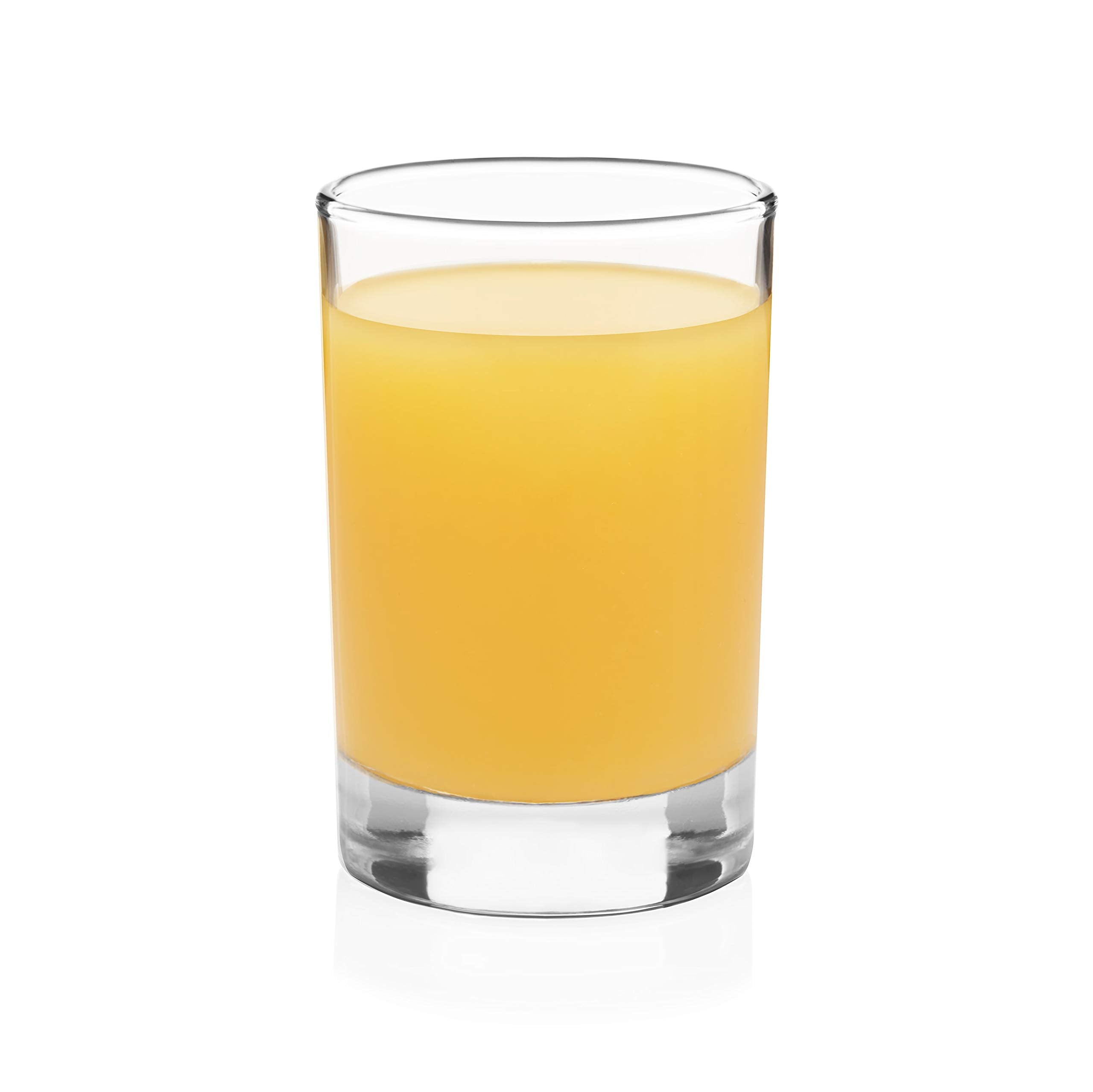 Libbey heavy base juice glasses, four-set, 5.5 oz, ideal for breakfast juices.