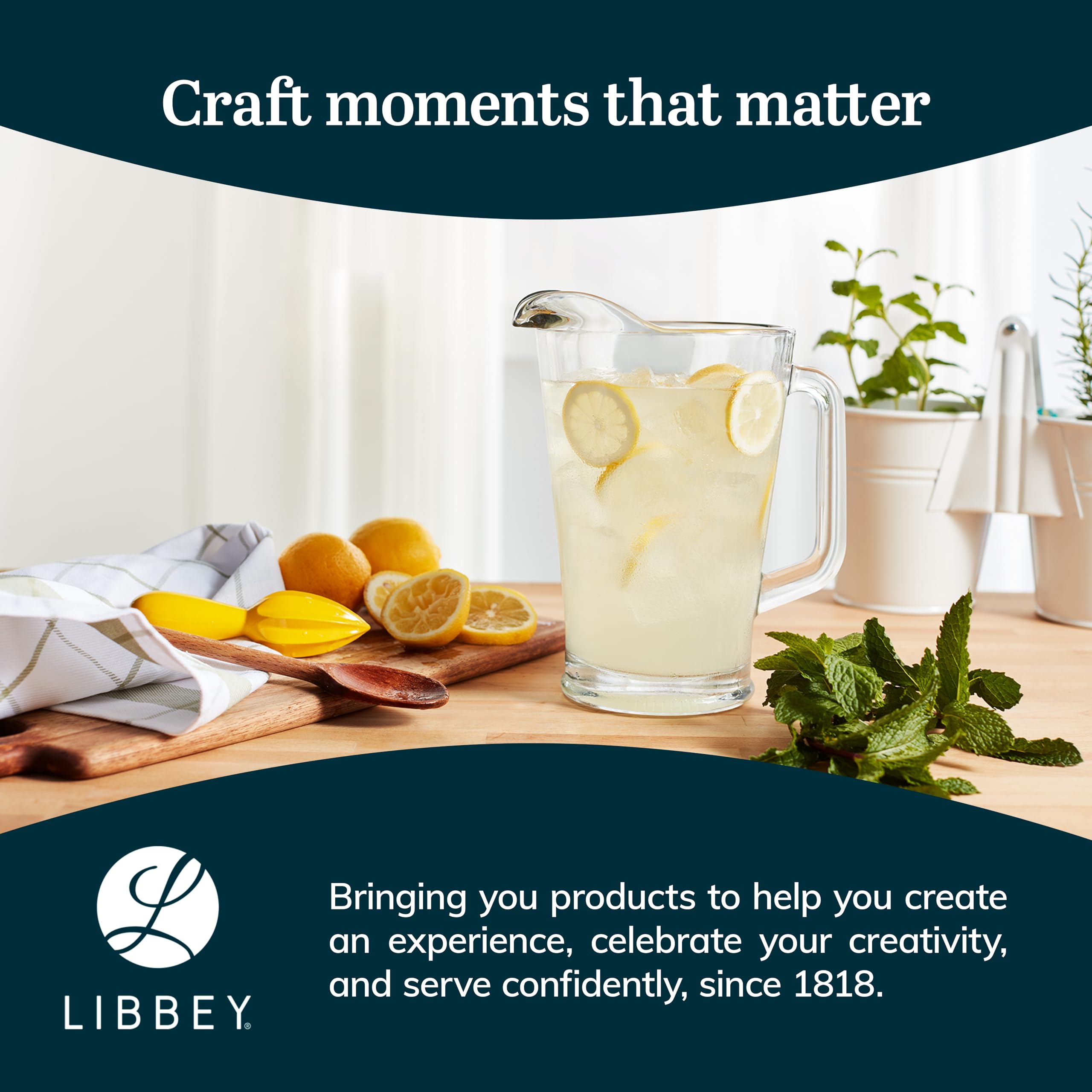 Libbey iced tea pitcher ideal for gatherings and family meals.