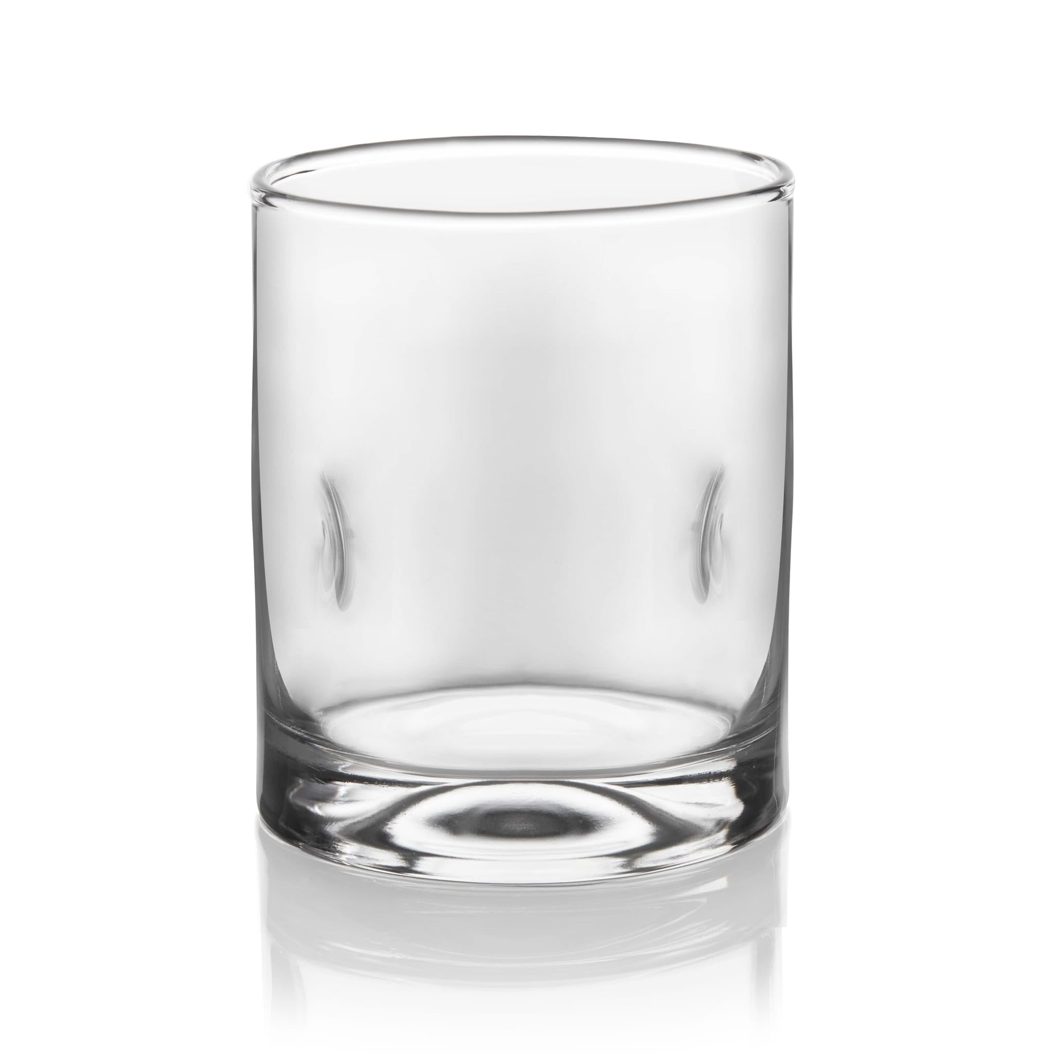 Libbey Impressions rocks glass showing a weighted base for stability.