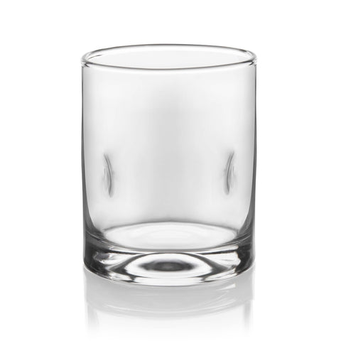Libbey Impressions rocks glass showing a weighted base for stability.