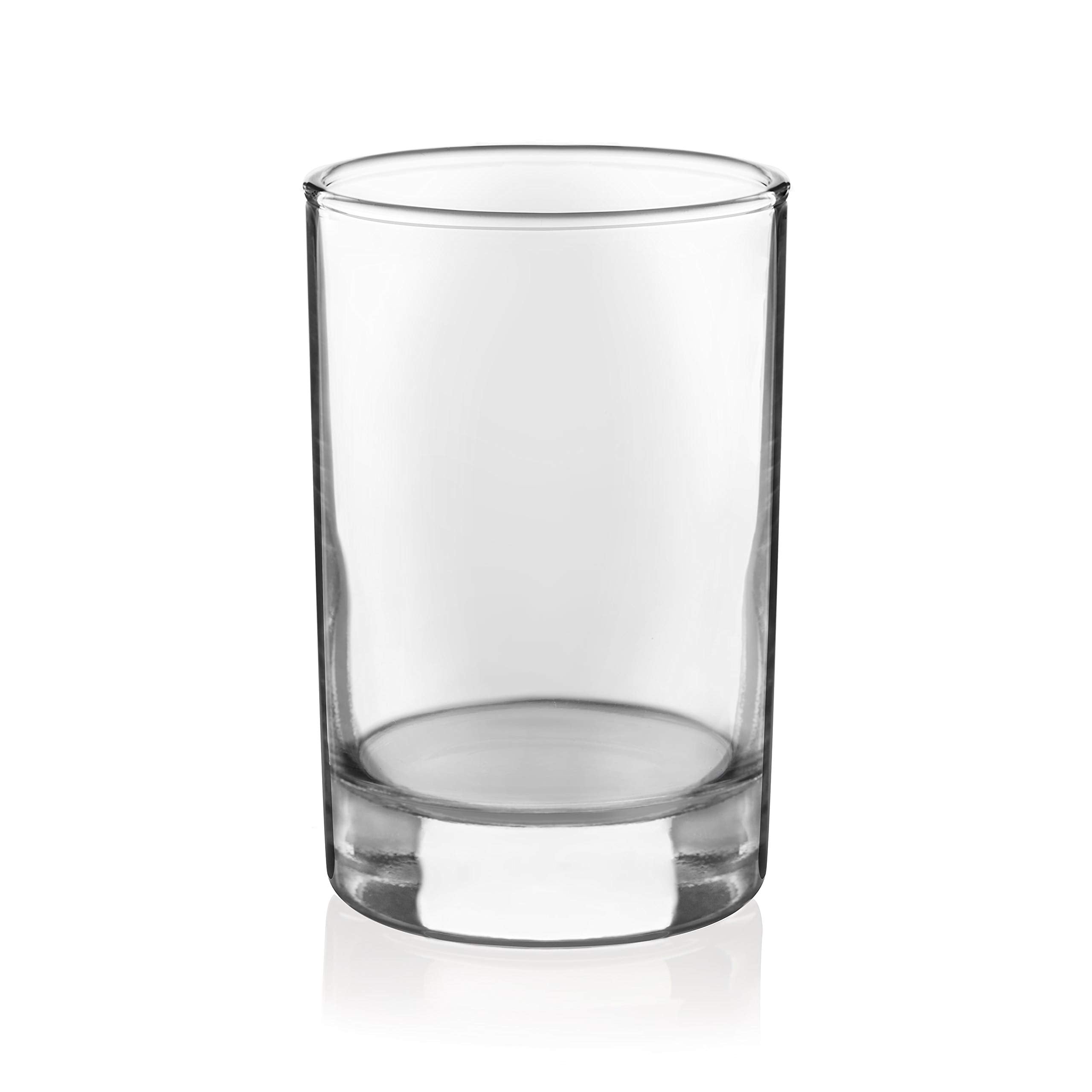Libbey juice glasses on table, perfect for casual meals and gatherings.