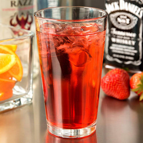 Libbey pint glass with heat-treated clear design for longevity