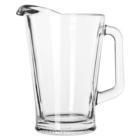 Libbey 60oz pitcher on bar setup, ideal for large batches and quick service.