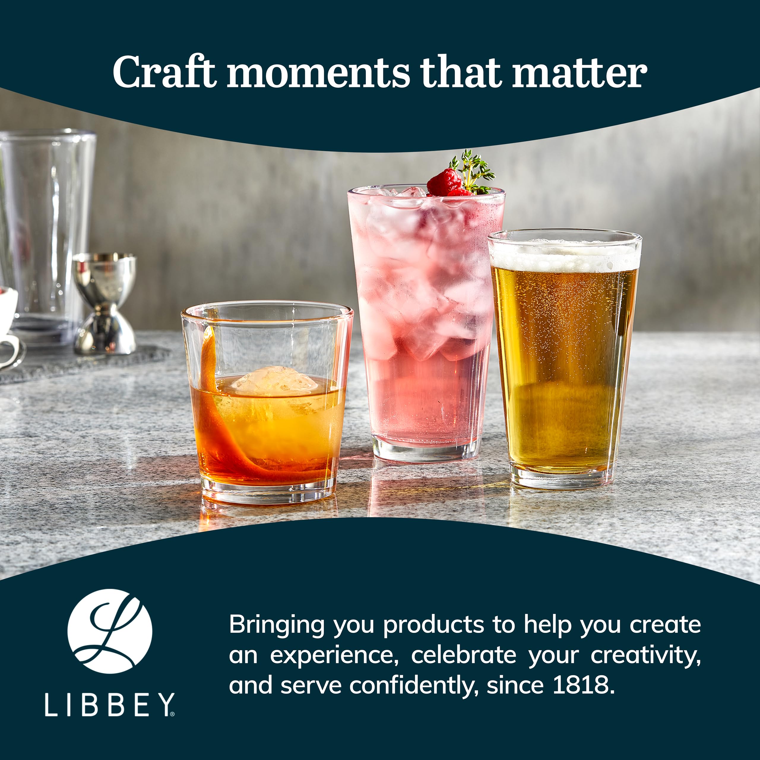 Professional-grade Libbey bar glasses for home bartenders.