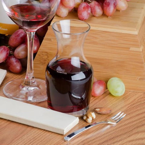Libbey single-serving wine carafe, front view, ready for individual pours.