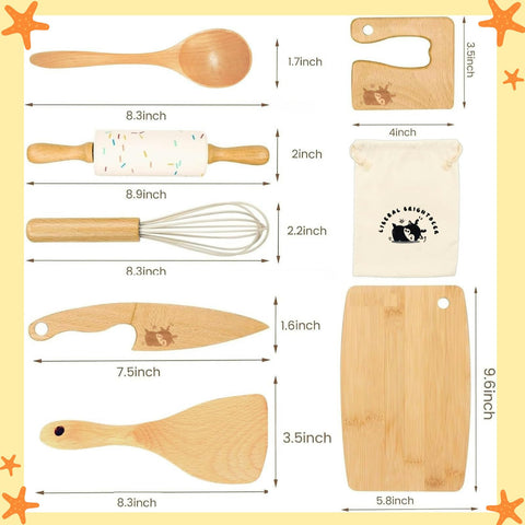 Liberal Brightdeer kids baking set with rolling pin, encourages family cooking