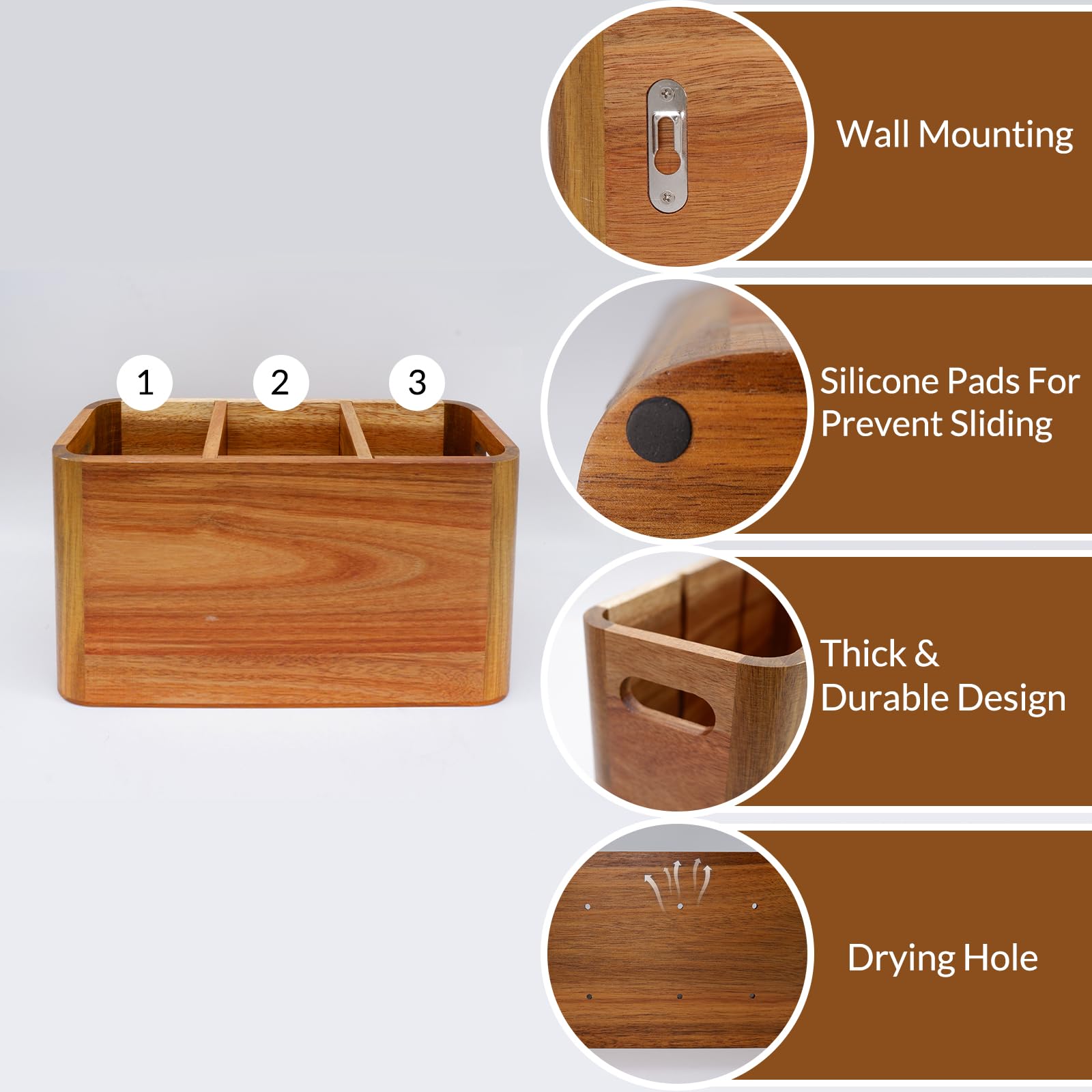 Liberal Brightdeer utensil holder bottom drying hole promotes air drying.