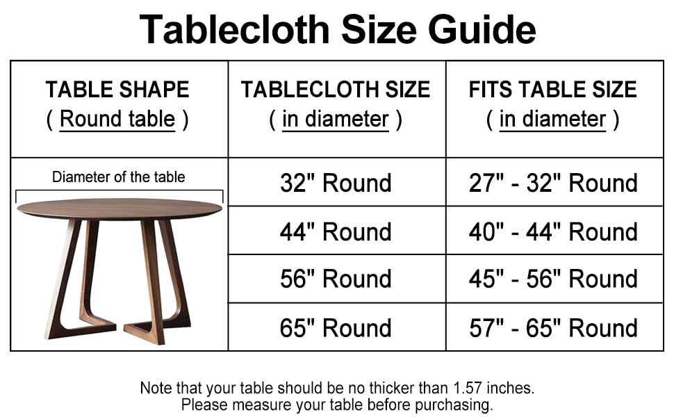 LIBERECOO round tablecloth with elastic edge for a snug fit