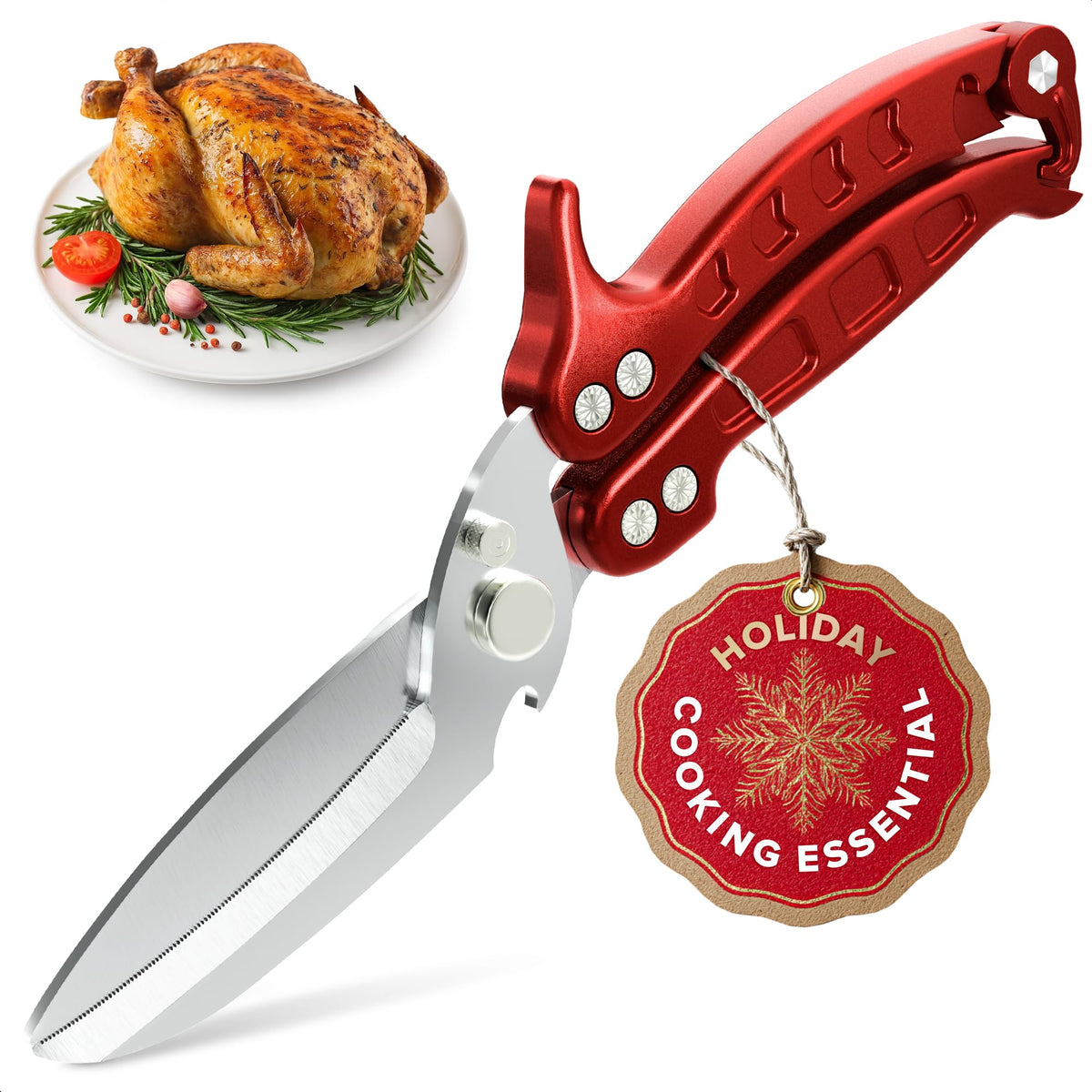 LIBERHAUS 4-in-1 shears cutting poultry with precision and durability
