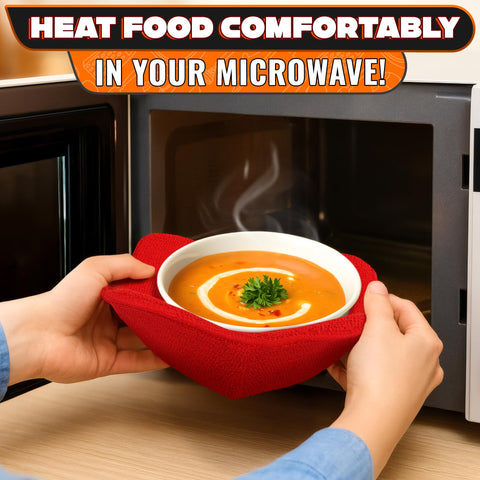 LIBERHAUS bowl cozy with hanging loop for easy storage and quick access.