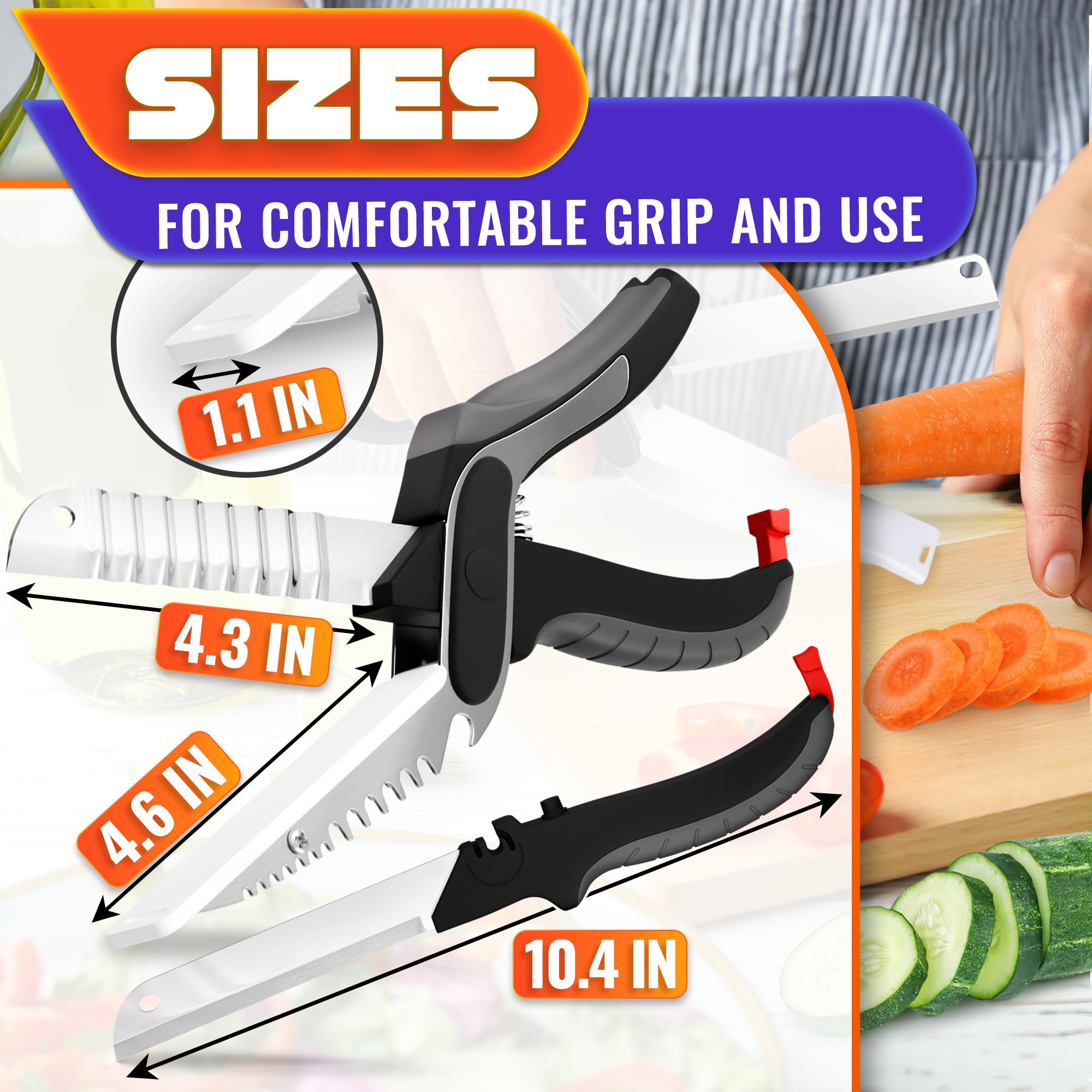 LIBERHAUS Cutting Board Scissors bottle opener feature for quick kitchen access.