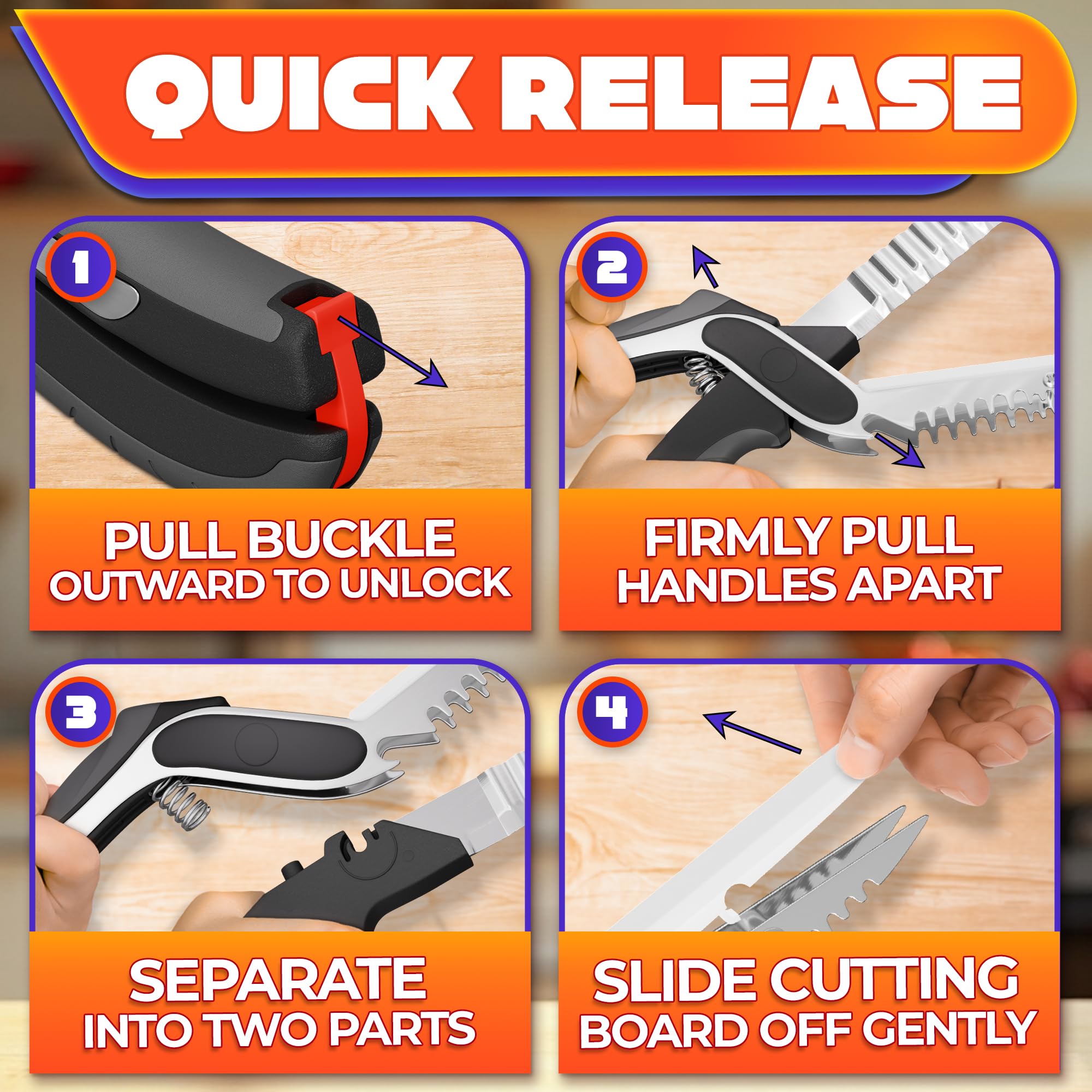 LIBERHAUS Cutting Board Scissors dishwasher-safe design for easy care.