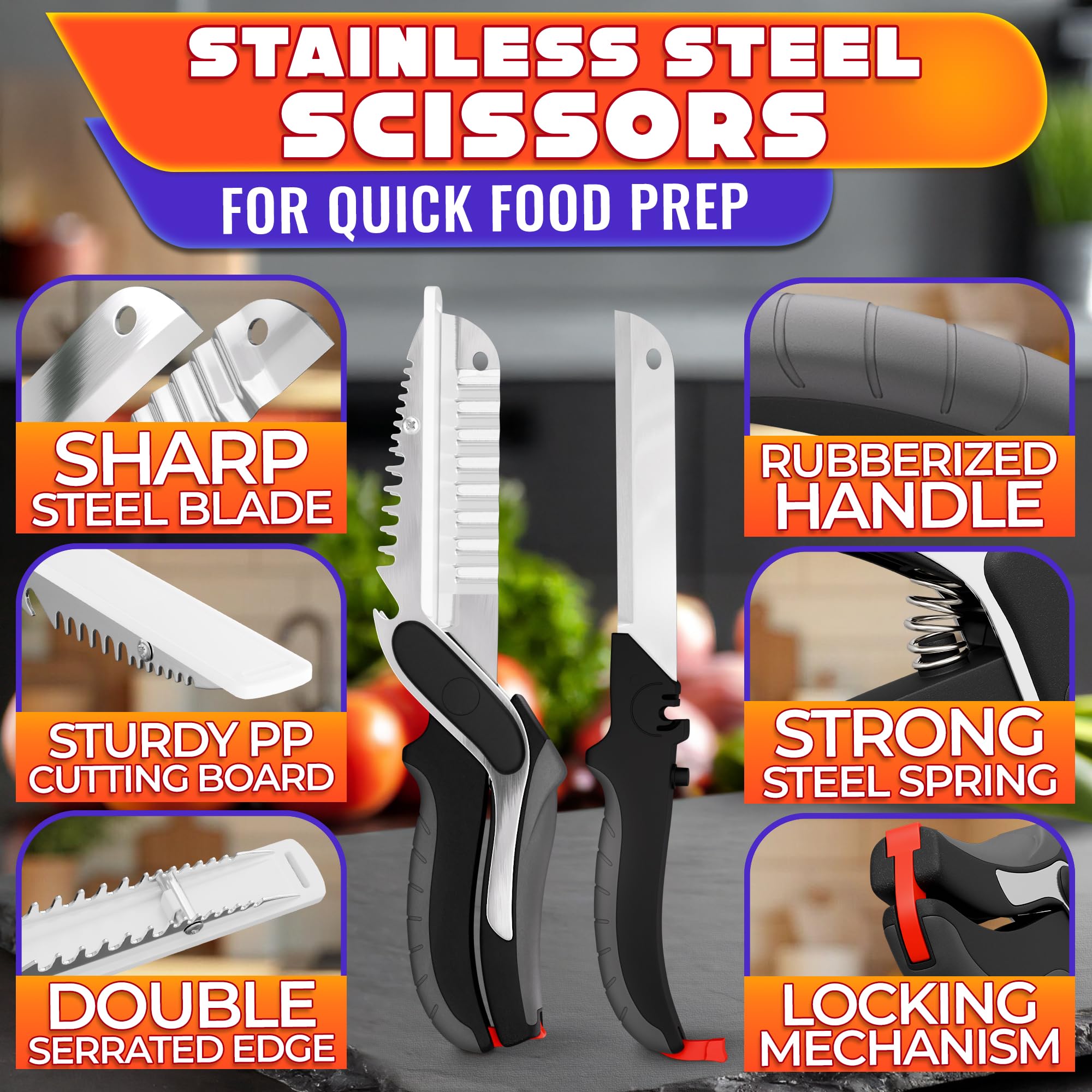 LIBERHAUS Cutting Board Scissors fish scaler for easy seafood prep.