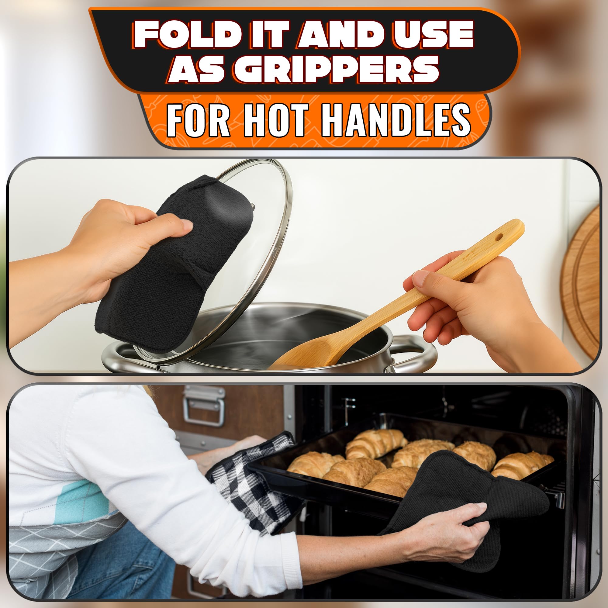 LIBERHAUS non-slip grip prevents spills when transferring hot bowls.