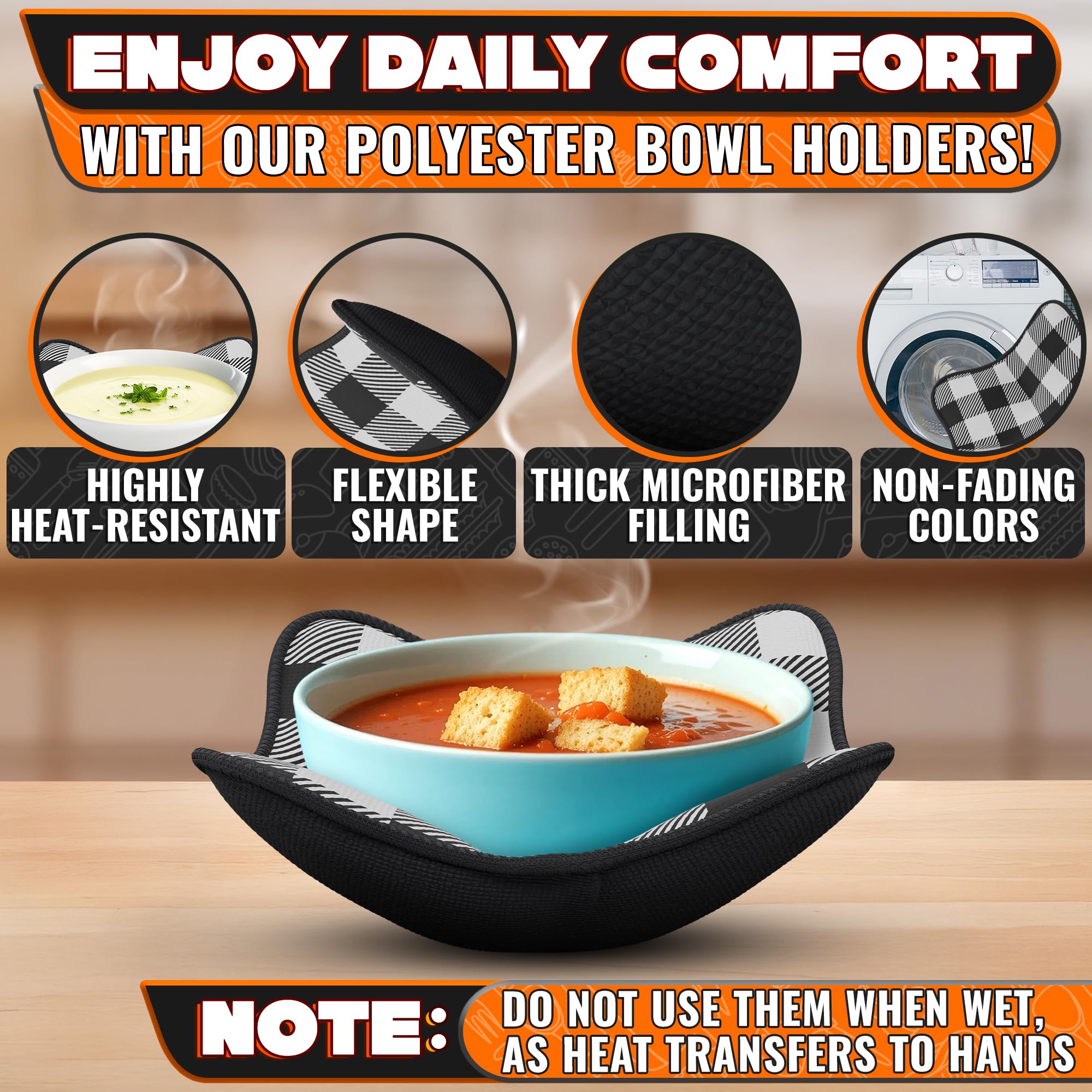 LIBERHAUS heat-resistant bowl cozy protects hands lifting hot dishes.