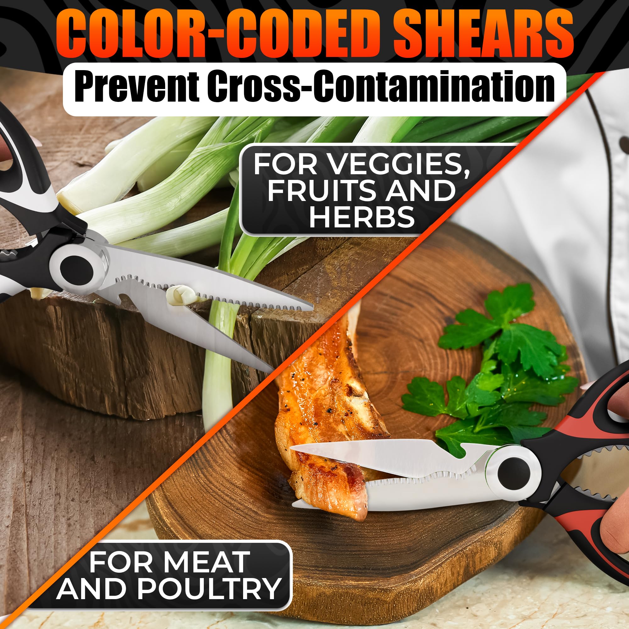 LIBERHAUS kitchen scissors double as a nutcracker for shelled nuts.