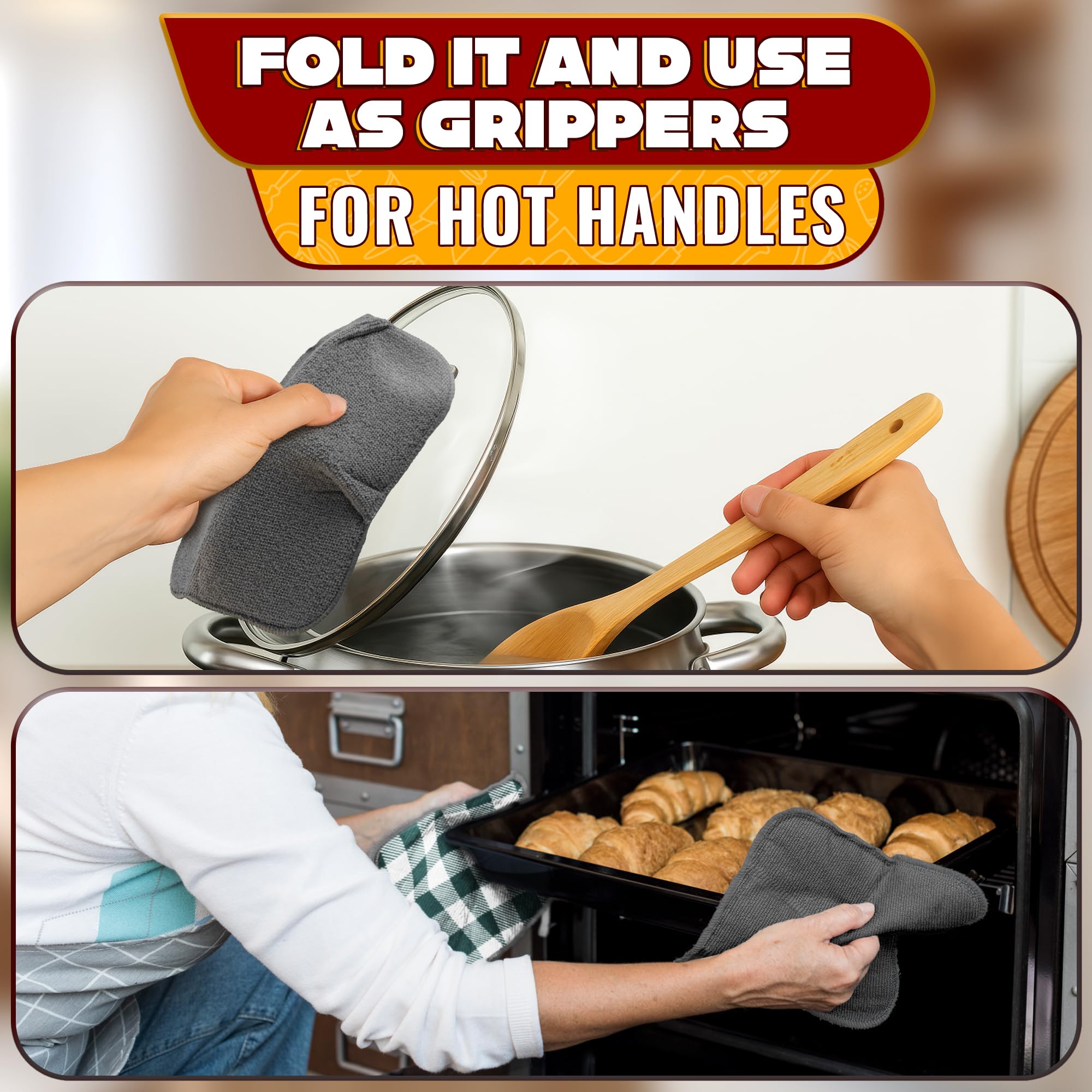 LIBERHAUS versatile bowl cozy protects hot bowls, plates, and cookware during transfer