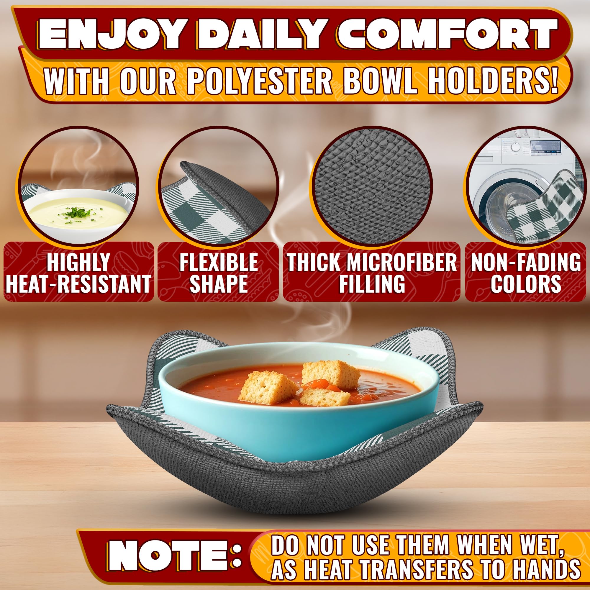 LIBERHAUS bowl cozy fits bowls up to 6.5 inches for easy serving