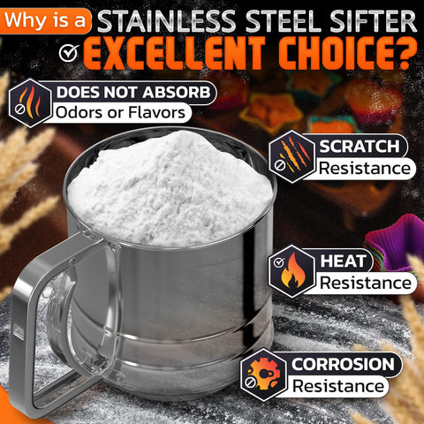 One-hand operation LIBERHAUS sifter for quick sifting and pouring