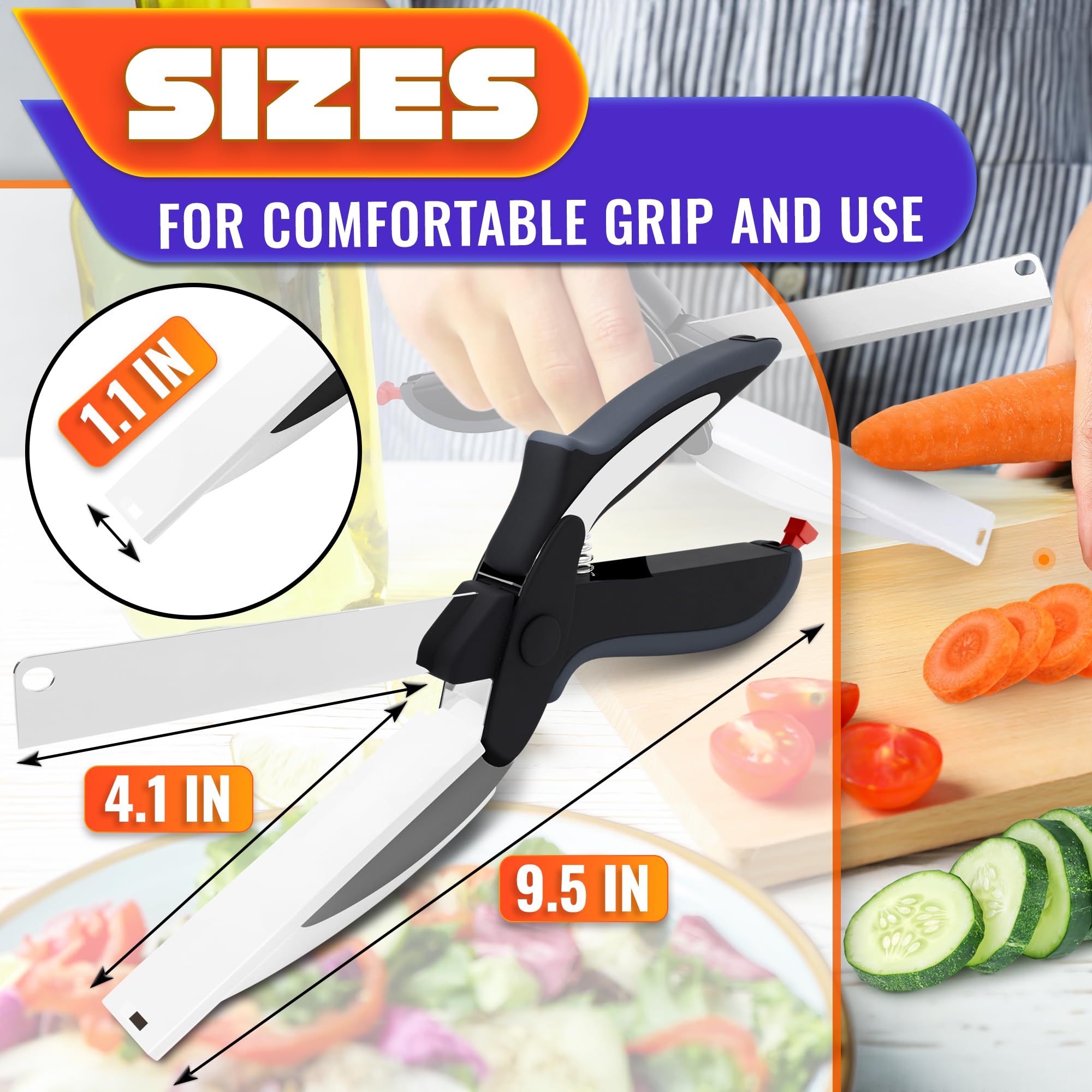 LIBERHAUS stainless steel blades provide precise cuts for vegetables and meats.