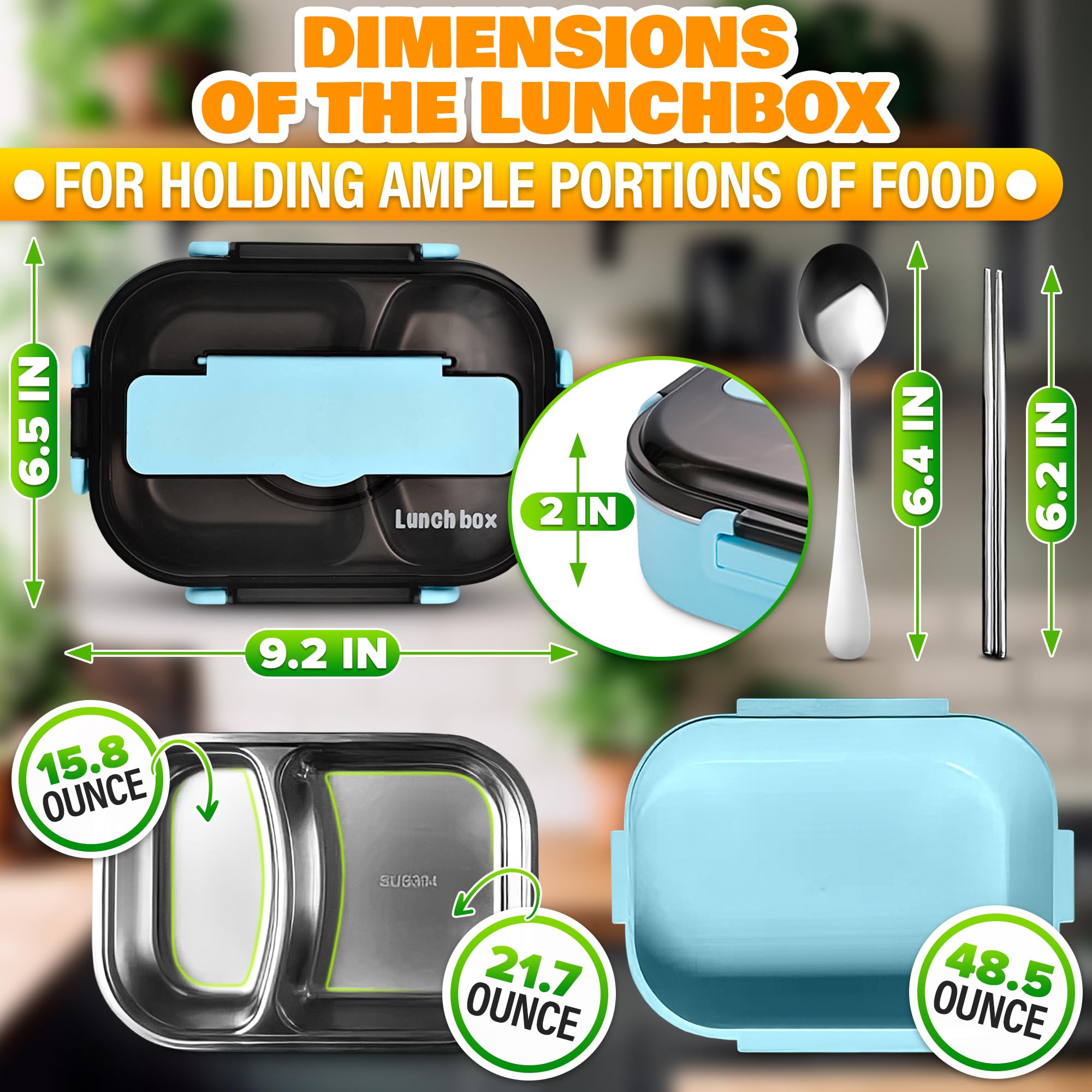 LIBERHAUS Tiffin Lunch Box two compartments for organized meals