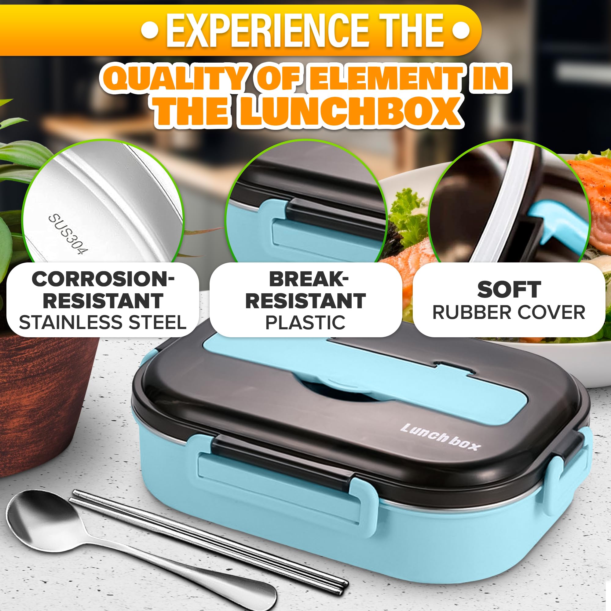 LIBERHAUS Tiffin Lunch Box insulated body keeps meals warm or cool