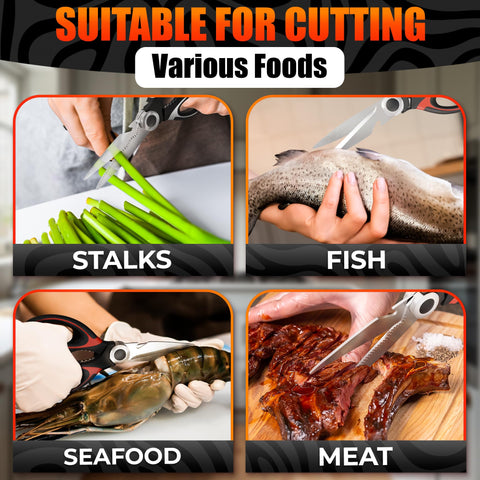 LIBERHAUS two-tone red and white scissors aid color-coded workflows.