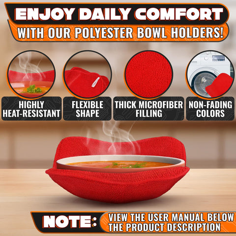 LIBERHAUS universal-fit bowl cozy on standard dishes for bowls up to 6.5 inches.