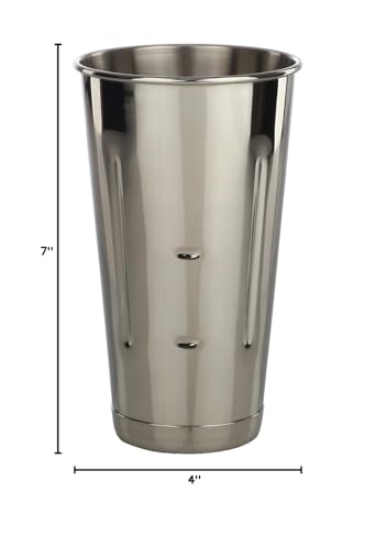 Libertyware 30 oz malt milkshake cup features a bottom lip for machine attachment.