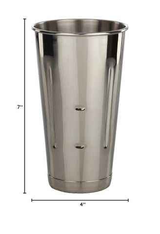 Libertyware 30 oz malt milkshake cup features a bottom lip for machine attachment.
