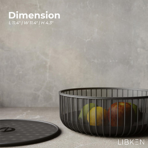 LIBKEN countertop display bowl with mesh lid for easy access.