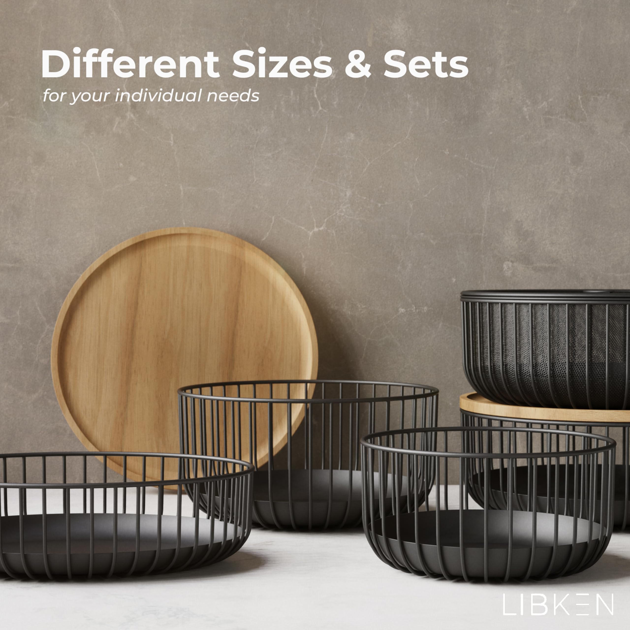 LIBKEN durable metal frame basket stays sturdy while organizing items.