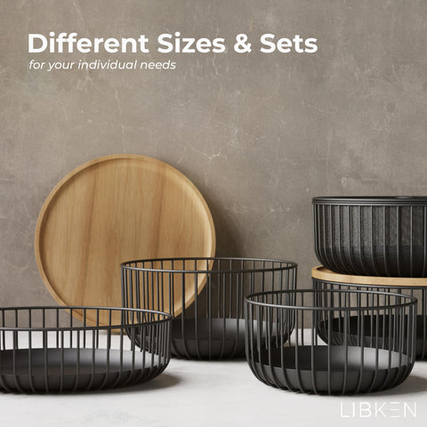 LIBKEN durable metal frame basket stays sturdy while organizing items.