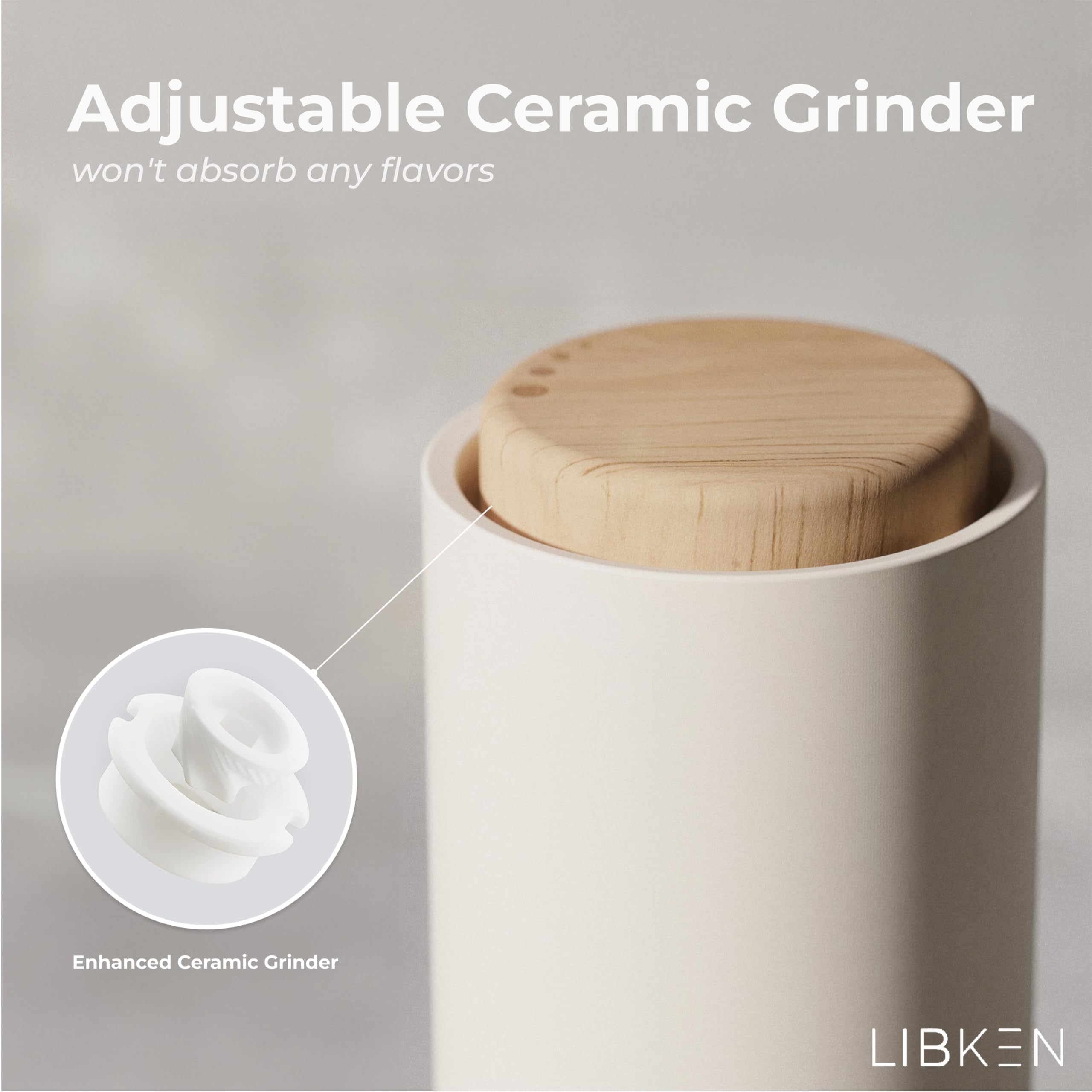 LIBKEN durable wood with soft-coated plastic preserves freshness and grip.