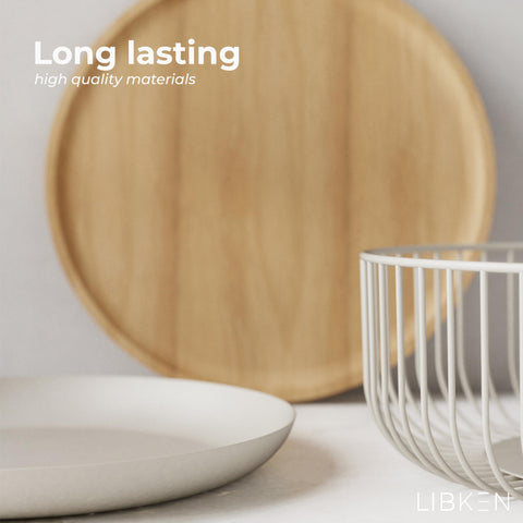 LIBKEN wooden lid serving tray closeup for easy passing and serving