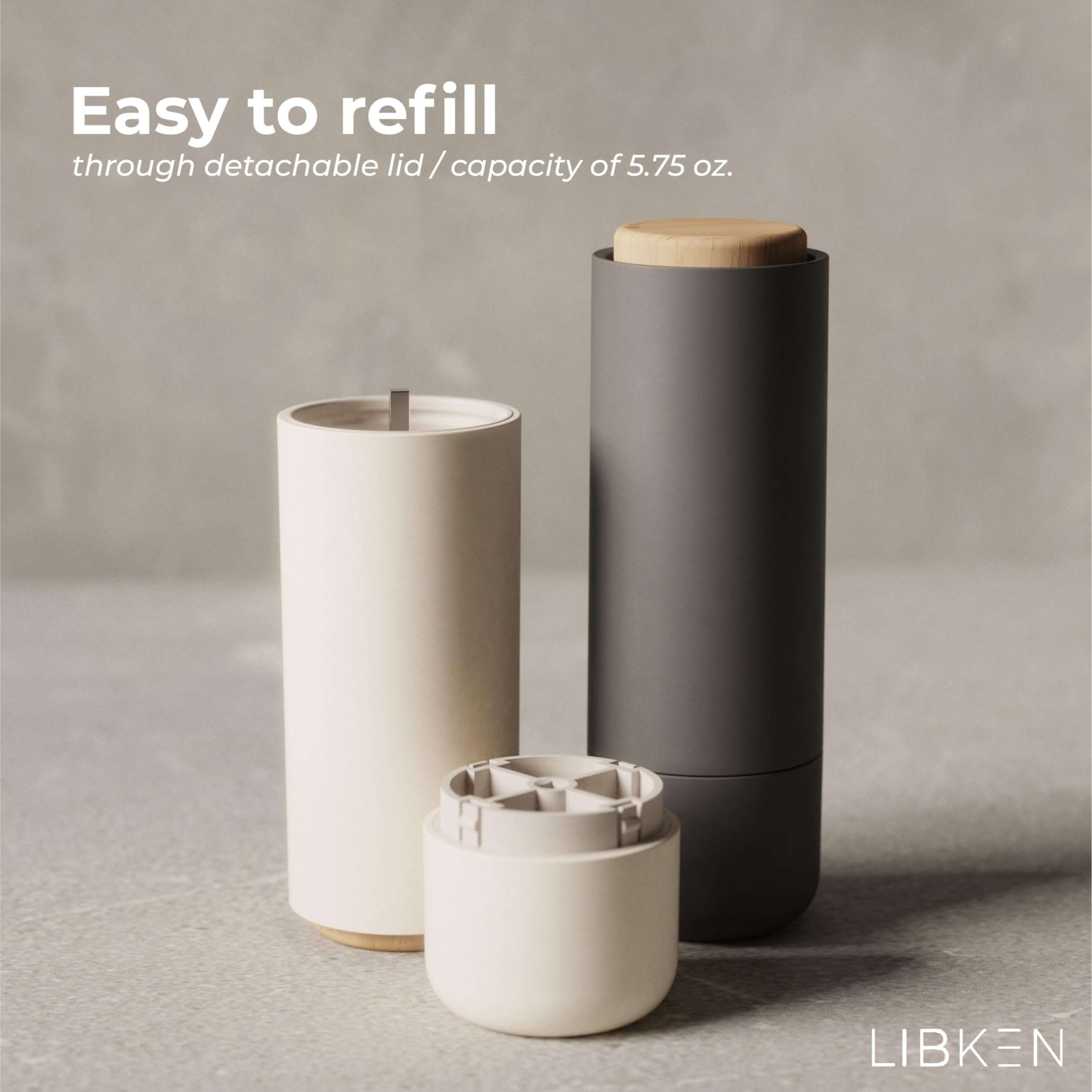 LIBKEN rotatable body enables easy one-handed dispensing while cooking.